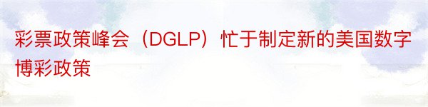 彩票政策峰会（DGLP）忙于制定新的美国数字博彩政策